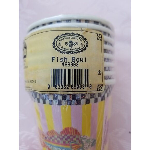 MacKenzie Childs Fish Bowl Paper Cups.  8 Cups 9oz-sealed Retired - Picture 3 of 4